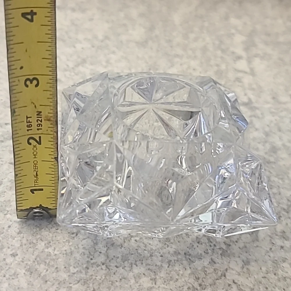 Chunky Heavy LCrystal Square Candle Holder